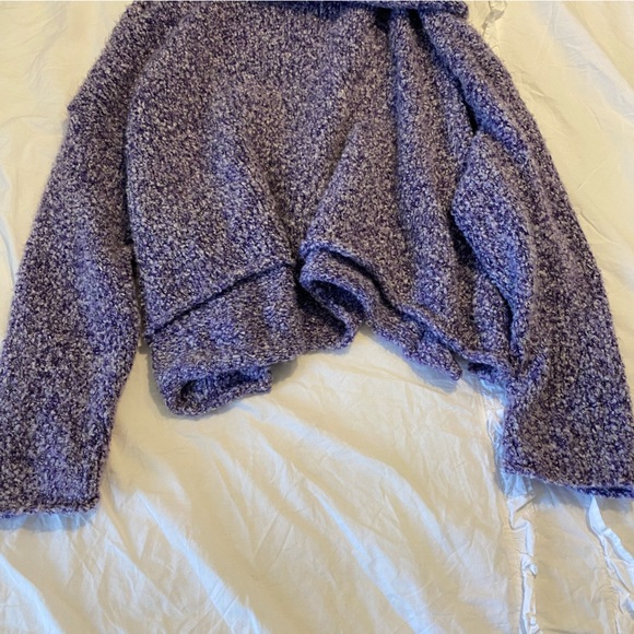 FREE PEOPLE OVERSIZED BFF COWL NECK PURPLE COZY SWEATER - SIZE M - Picture 5 of 10
